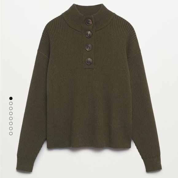 MANGO Ribbed Knit Sweater in Khaki - Picture 1 of 6